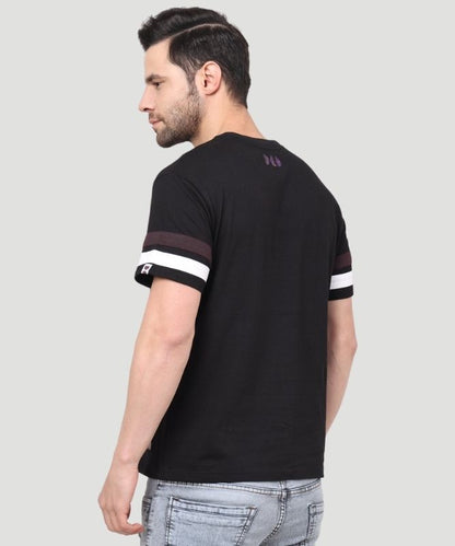 Men's Black Solid Half Sleeves Regular Fit T-Shirt