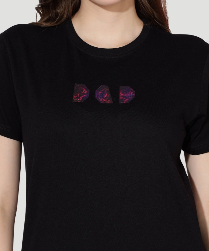 Women's Black Solid Half Sleeves Regular Fit T-Shirt